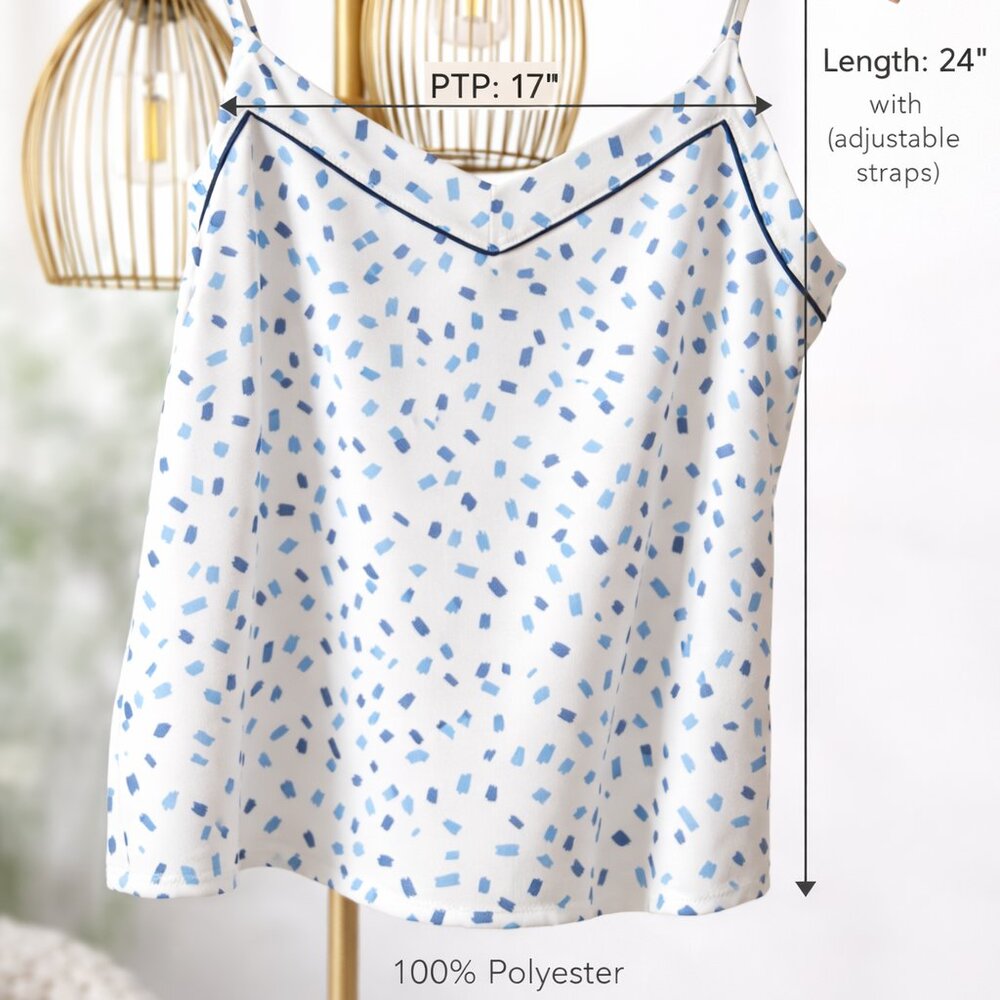 Naked Zebra Blue & White Print Cami • Size Small - Picture 3 of 7